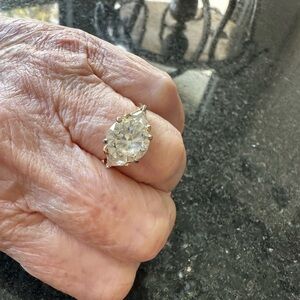 Elegant Gold Ring with CZ Clear Gemstone